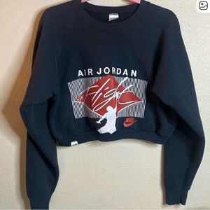 Vintage Nike Air Jordan Flight Sweatshirt Cropped x Rcnstrct Studio